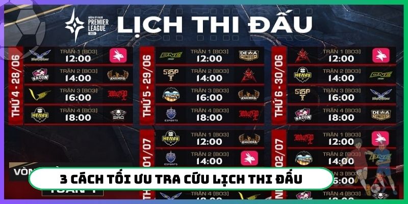 3 cách tối ưu tra cứu lịch thi đấu
